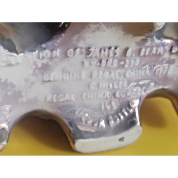 Jim Beam Whiskey Decanter Gold and Pink Flower Design by Regal Ceramics 1972 - Picture 6 of 11